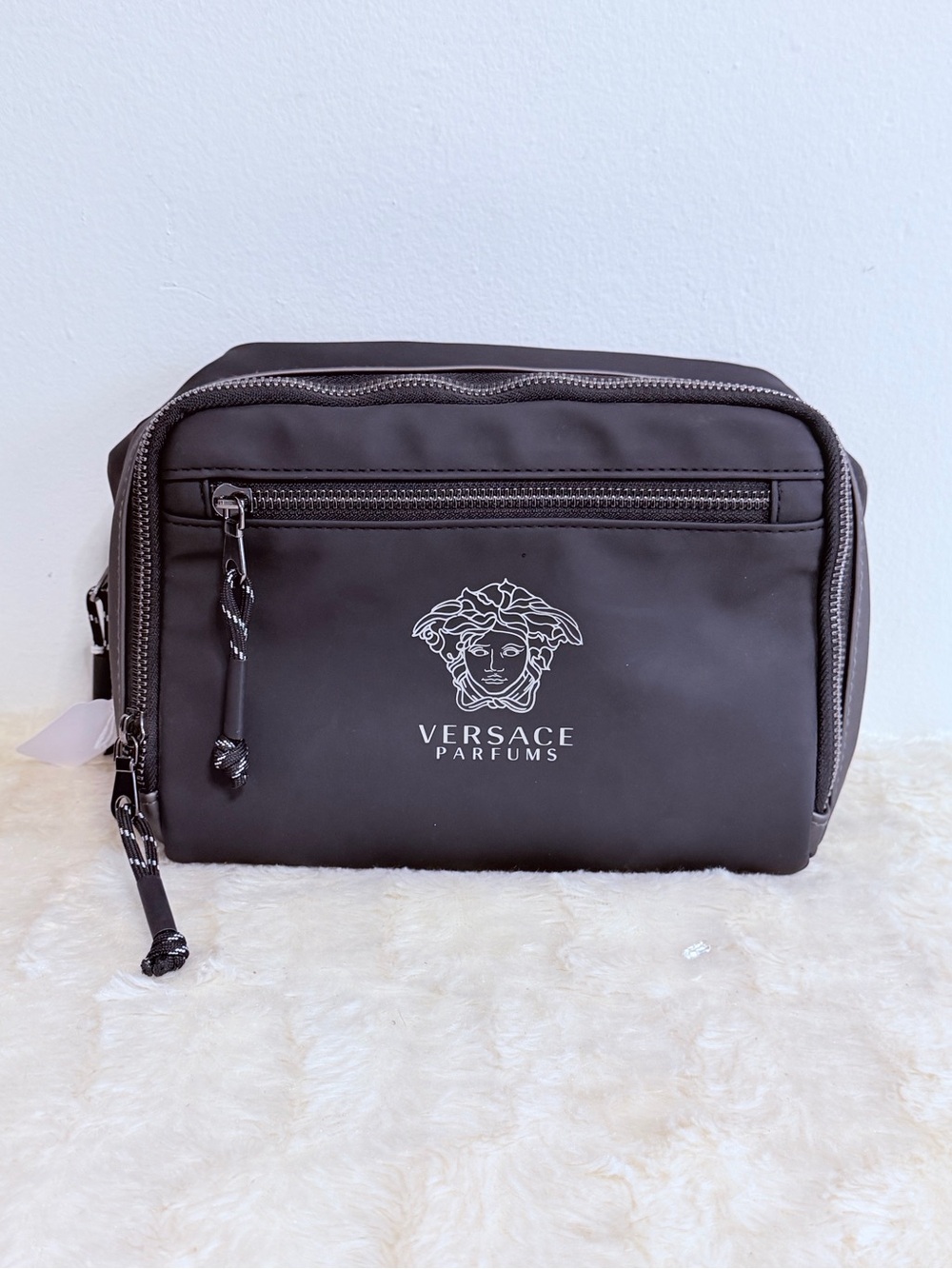 Versace Black Men's Travel Toiletry Bag